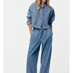 Zara Blue Wide Leg Women's Jeans